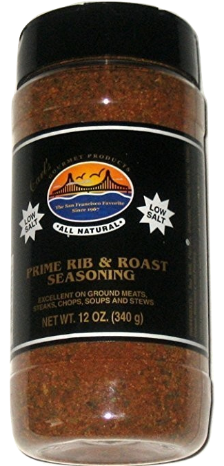 Carl's Gourmet All Natural Prime Rib & Roast LOW SALT Seasoning - 12 oz - Snazzy Gourmet