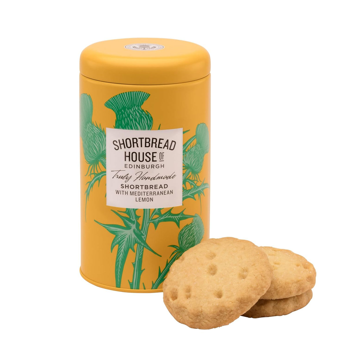 Shortbread House of Edinburgh Mediterranean Lemon Biscuit, Truly Handmade, 4.9 oz Tin