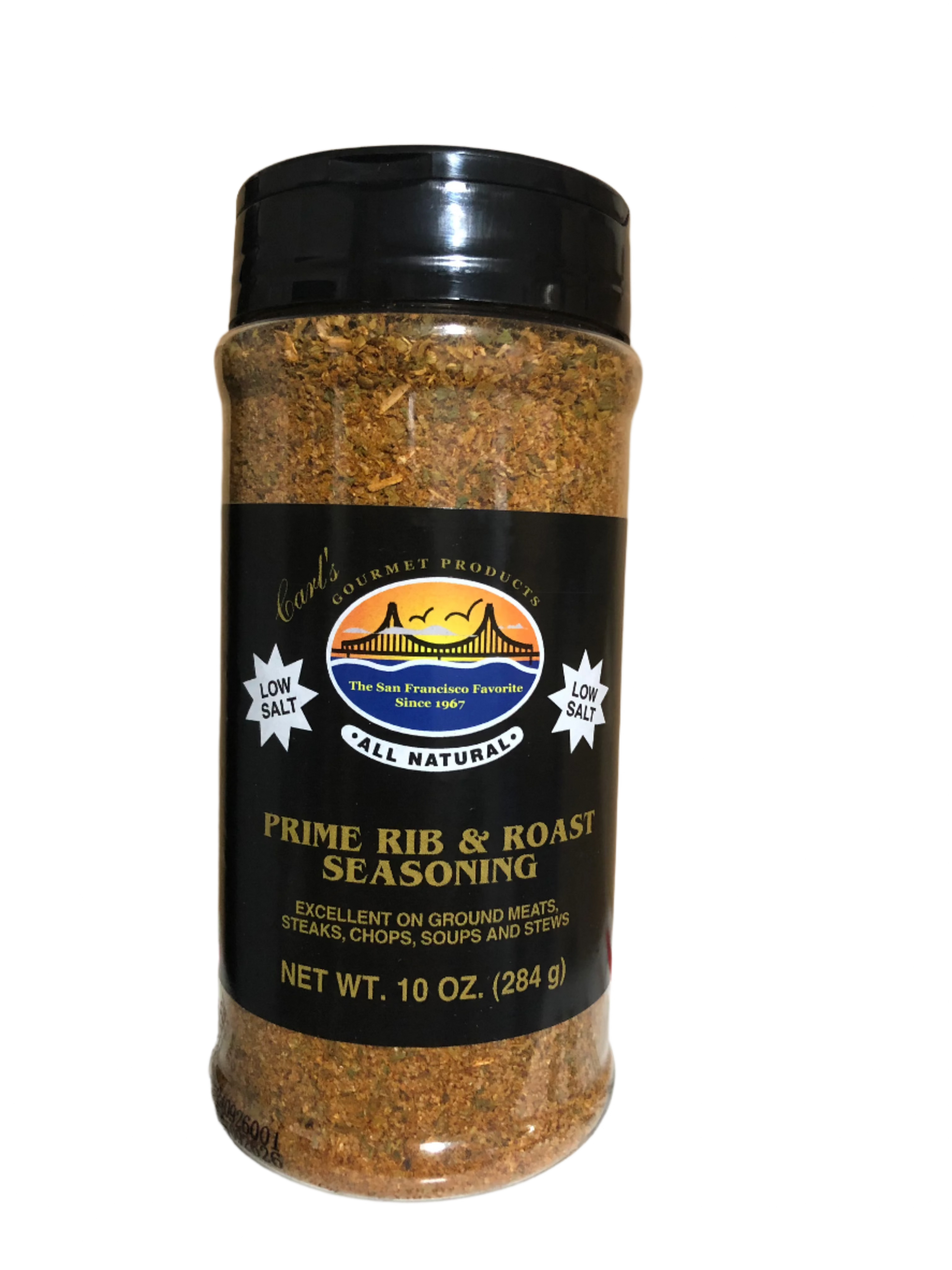 Carl's Gourmet All Natural Prime Rib & Roast Low Salt Seasoning, 10 oz (284g)