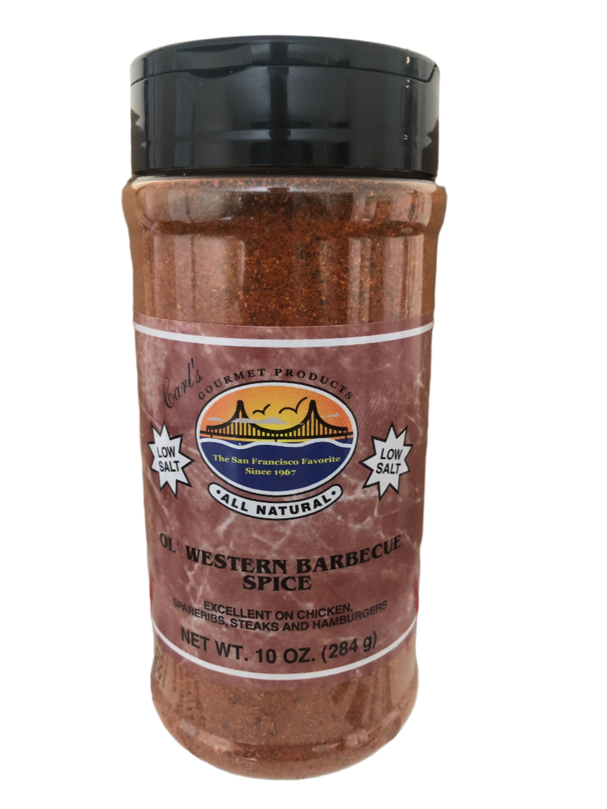 Carl&#39;s Gourmet All Natural Ol&#39; Western Barbeque Spice Low Salt, 10 oz (284g)