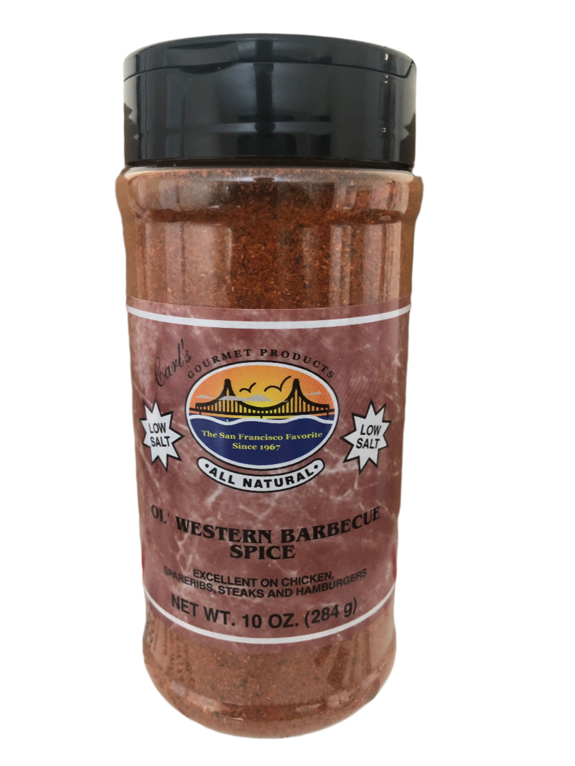 Carl's Gourmet All Natural Ol' Western Barbeque Spice Low Salt, 10 oz (284g)