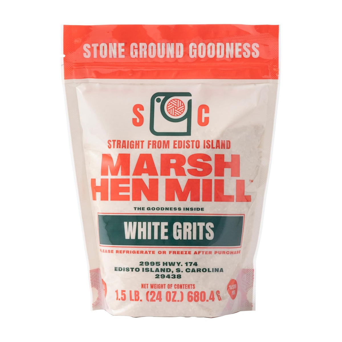 Marsh Hen Mill Stone Ground White Grits, 24 OZ