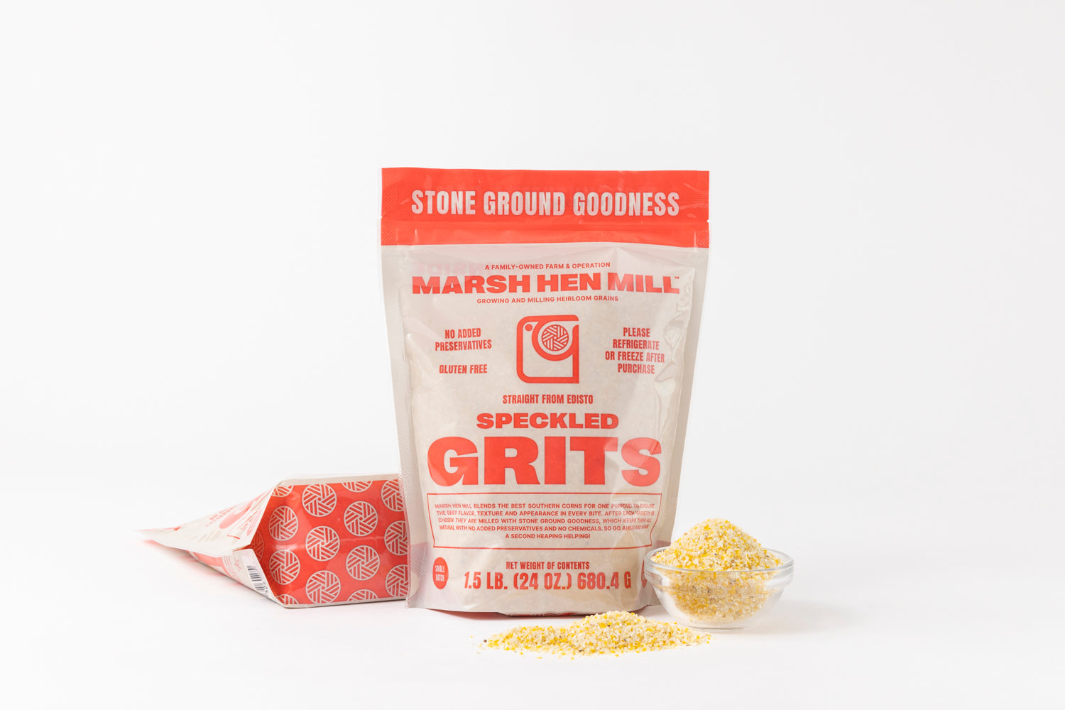 Marsh Hen Mill Stone Ground Speckled Grits, 24 OZ