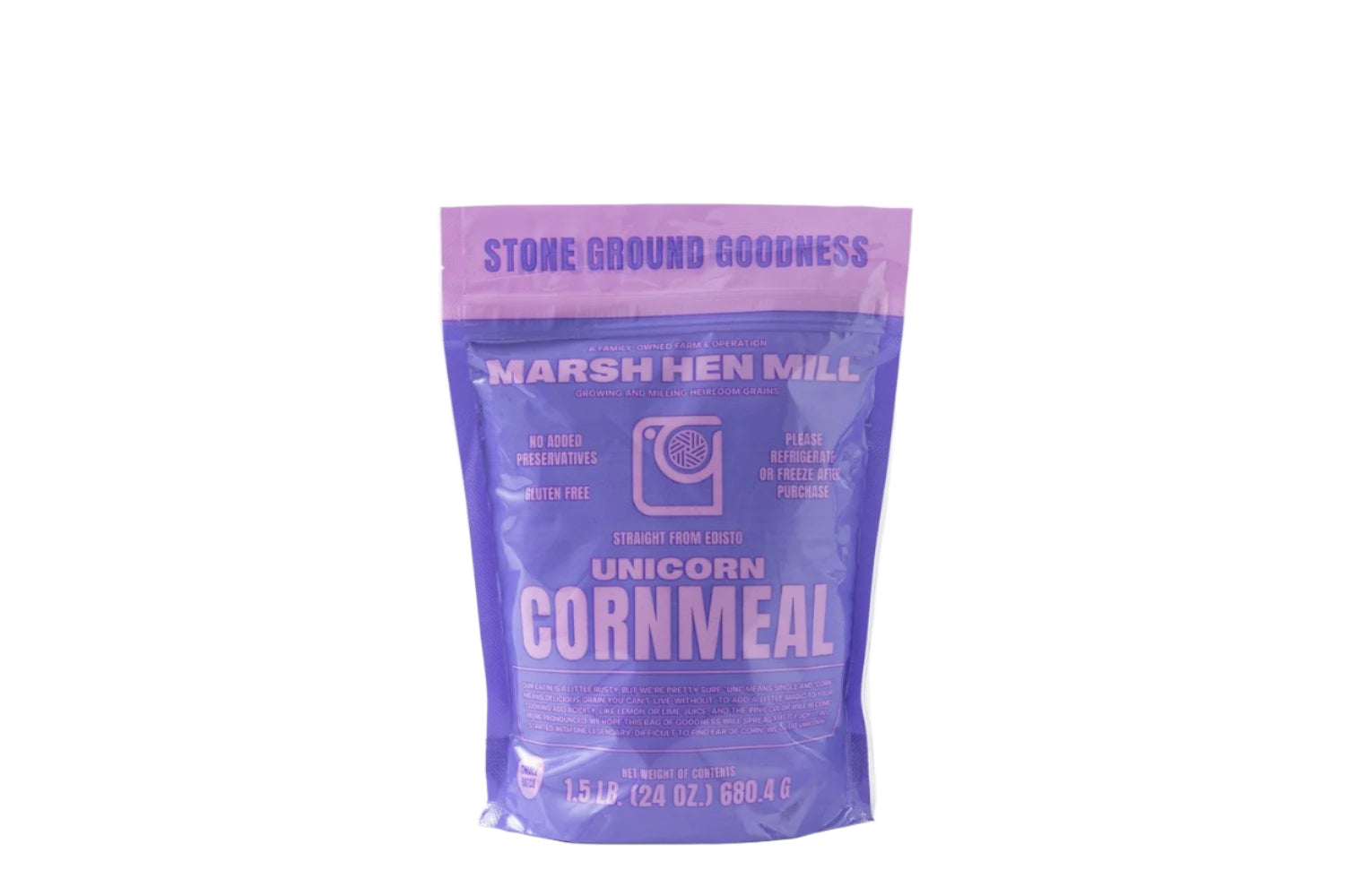 Marsh Hen Mill Sea Island Unicorn Ground Cornmeal, 24 oz - Certified Organic by Clemson University