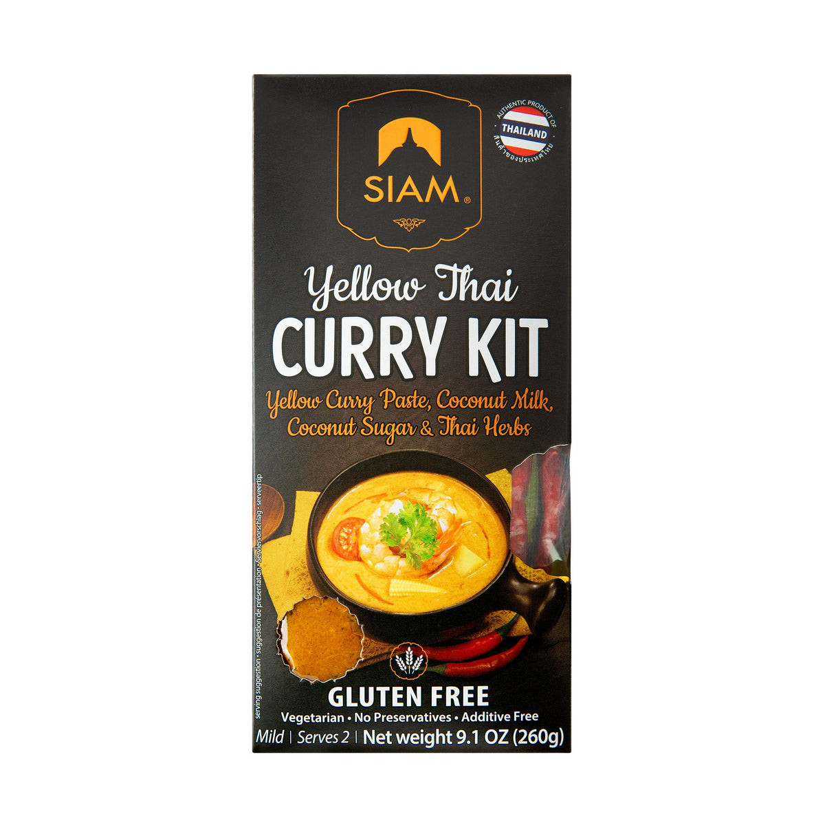 SIAM Thai Green, Red, &amp; Yellow Curry Kit Bundle, (9.1 oz Boxes)