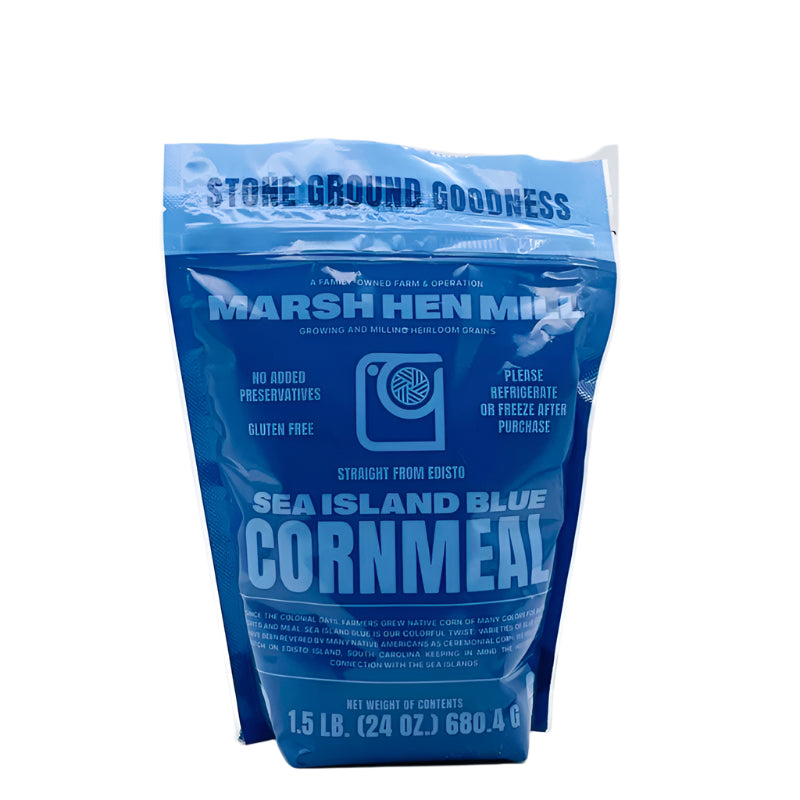 Marsh Hen Mill Sea Island Blue Cornmeal, 24 oz - Certified Organic by Clemson University
