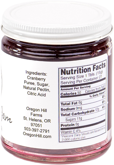 Oregon Hill Farms Cranberry Jam, 11 oz. (311g)