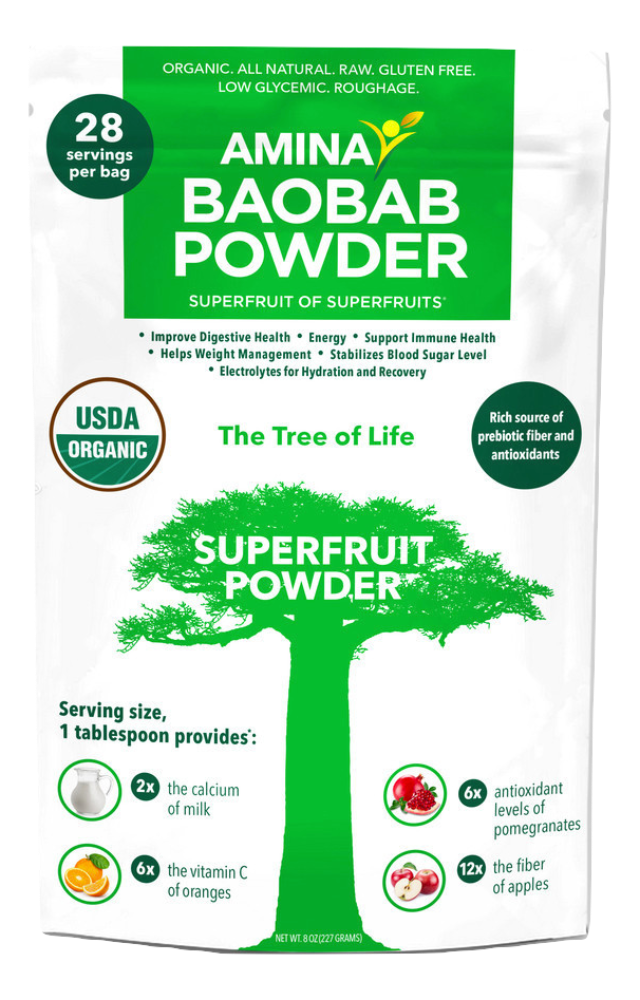 Amina Organic Tree Dried Baobab Powder - 8 oz - Snazzy Gourmet