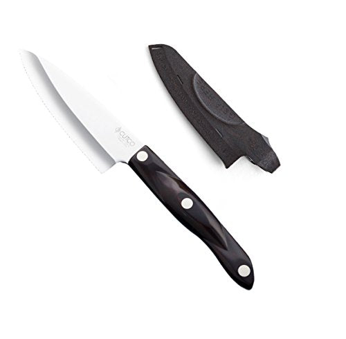  Cutco Model 2166 Petite Santoku Knife 5.6 High Carbon  Stainless Straight Edge Blade 5.1 Classic Brown Handle (sometimes Called  black) In Factory-sealed Plastic Bag.: Santoku Knives: Home & Kitchen