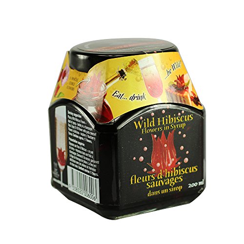 Wild Hibiscus Flowers in Syrup, 8.8 oz - Snazzy Gourmet