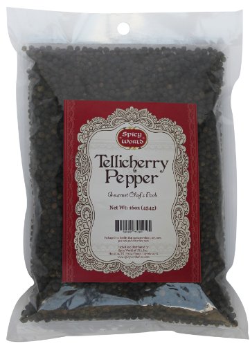 Spicy World Peppercorn (Whole)-Black Tellicherry, 16 Oz. bag - Snazzy Gourmet