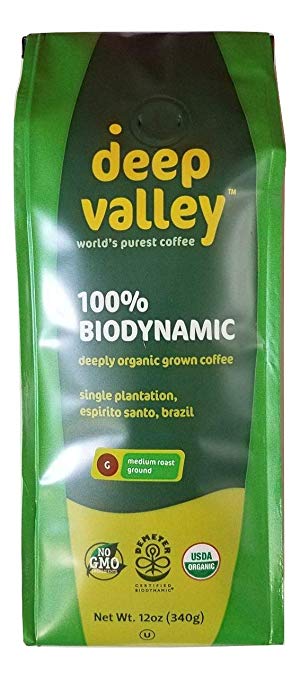 Deep Valley Certified Biodynamic Organic Ground Coffee, Medium Roast, 12 oz - Snazzy Gourmet