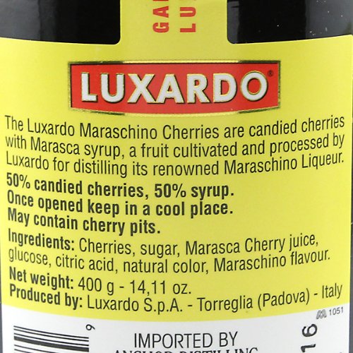 Luxardo Gourmet Maraschino Cherries - 400g Jar - 2 Pack - Snazzy Gourmet