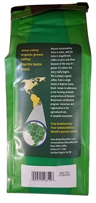 Deep Valley Certified Biodynamic Organic Ground Coffee, Medium Roast, 12 oz - Snazzy Gourmet