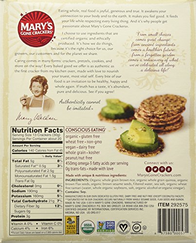 Organic Mary&#39;s Gone Crackers, 10 oz bag - 2 ct - Snazzy Gourmet