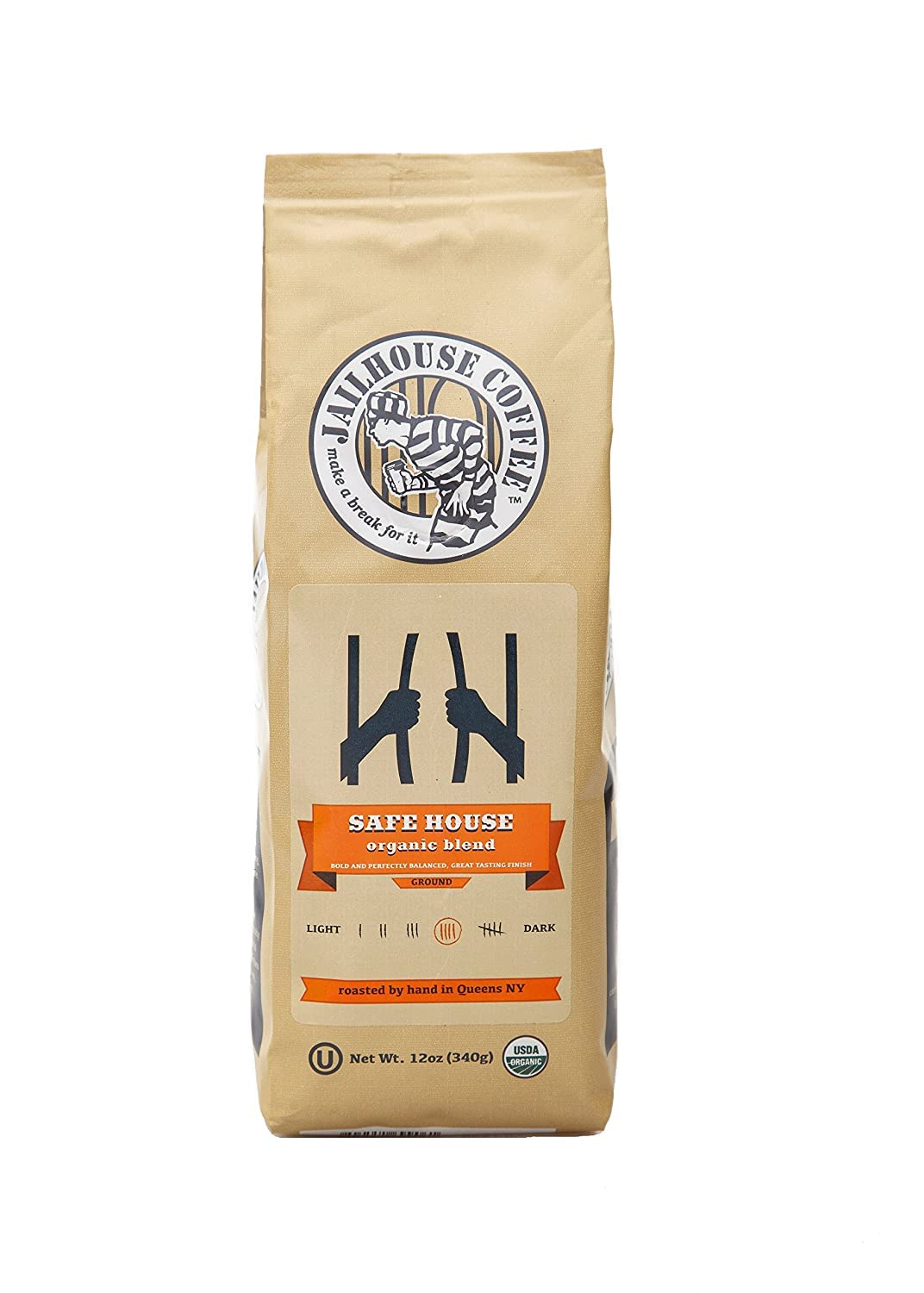Jailhouse Coffee Safe House Organic Blend, Ground - Snazzy Gourmet