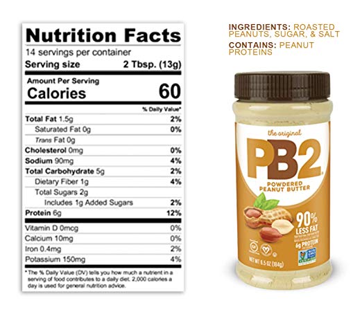 PB2 Original Powdered Peanut Butter, 6.5 oz - Snazzy Gourmet