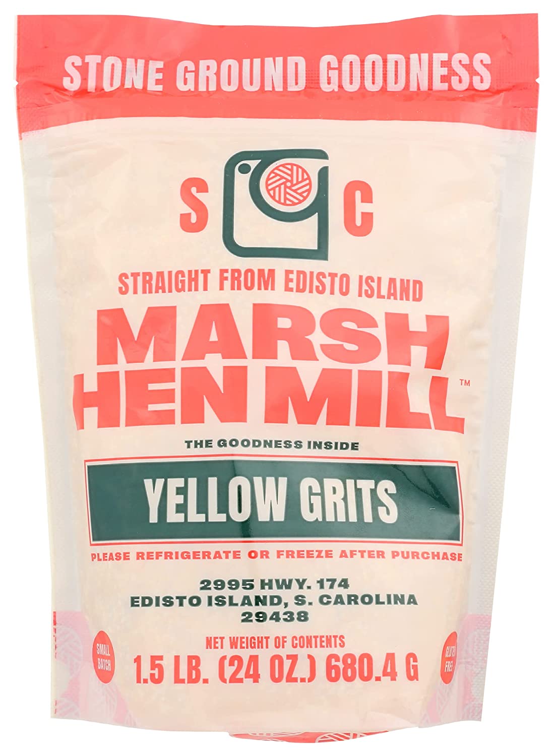 Marsh Hen Mill Stone Ground Yellow Grits, 24 OZ