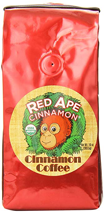 Red Ape Cinnamon Coffee, 10 Ounce Bag (Ground) - Snazzy Gourmet