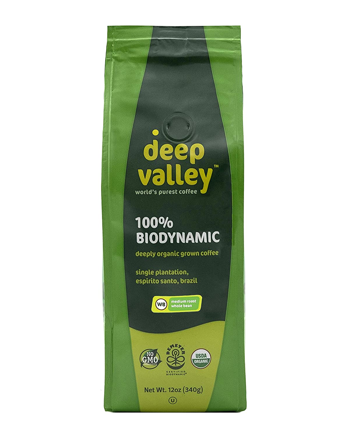 Deep Valley Certified BioDynamic Organic Medium Roast Whole Bean Coffee, 12 oz - Snazzy Gourmet