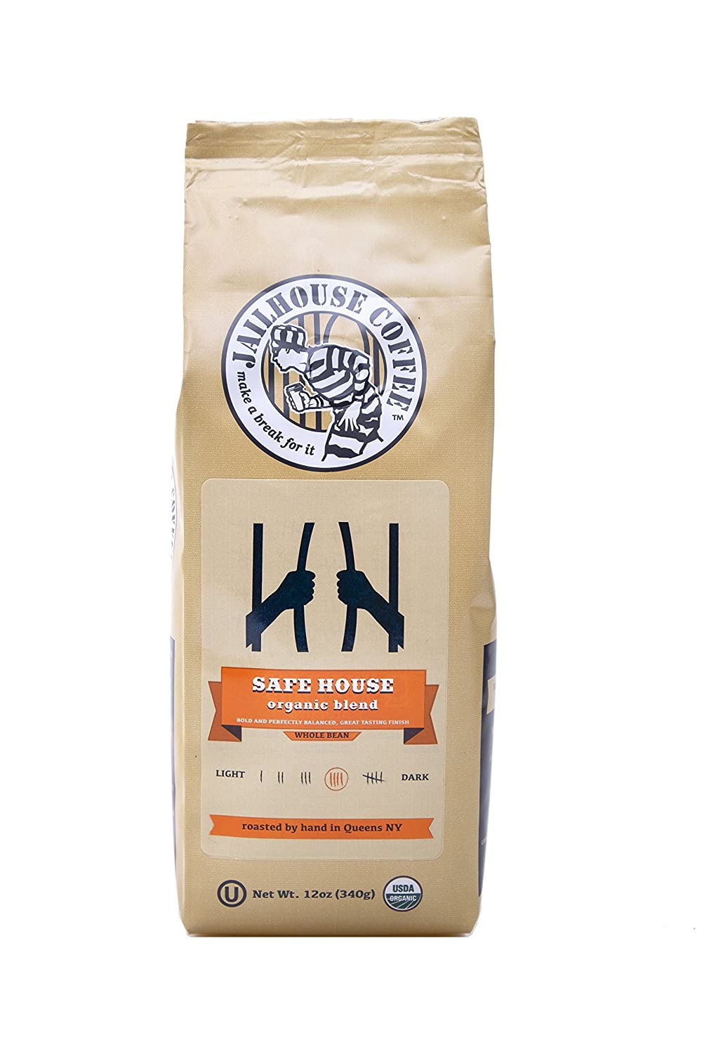 Jailhouse Coffee Safe House Organic Blend, Whole Bean