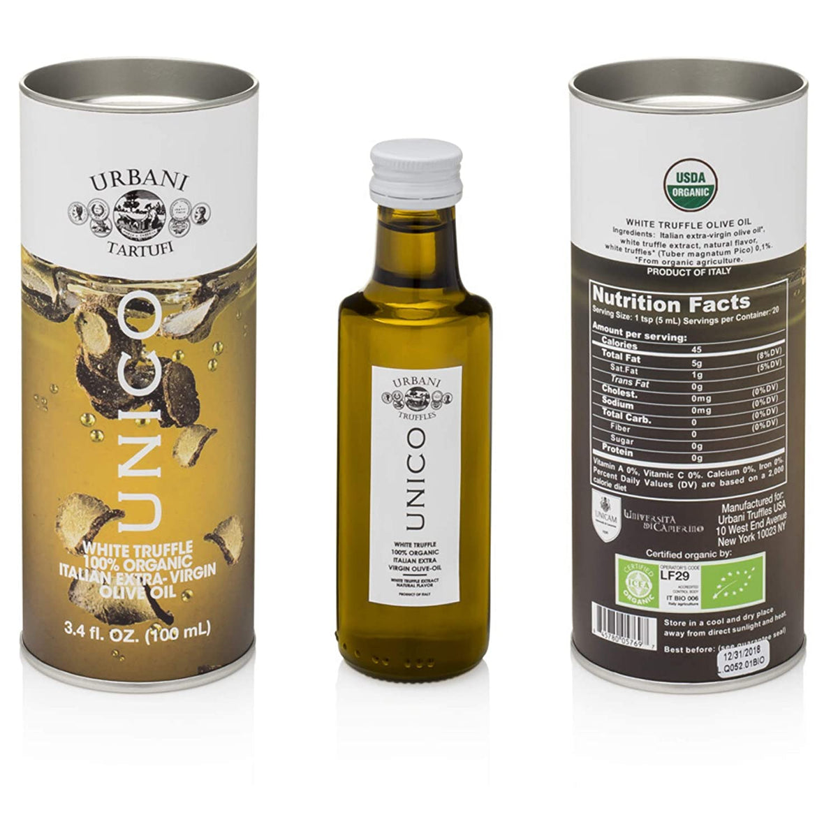 Italian White Truffle Extra Virgin Olive Oil - 3.38 Oz - by Urbani Truffles. Organic Truffle Oil 100% Made In Italy
