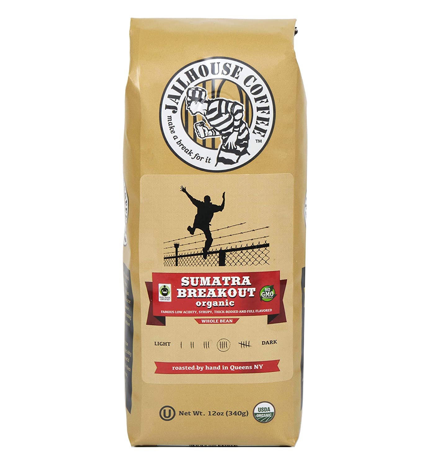 Jailhouse Coffee Solitary Sumatra Organic Blend, Whole Bean