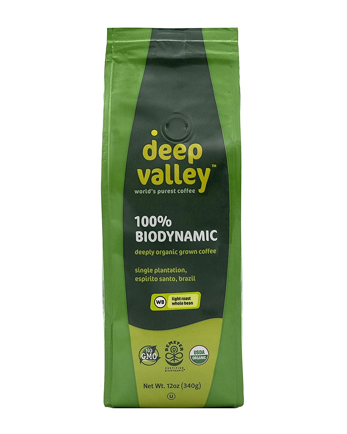 Deep Valley Certified Biodynamic Organic Light Roast Whole Bean Coffee, 12 oz - Snazzy Gourmet