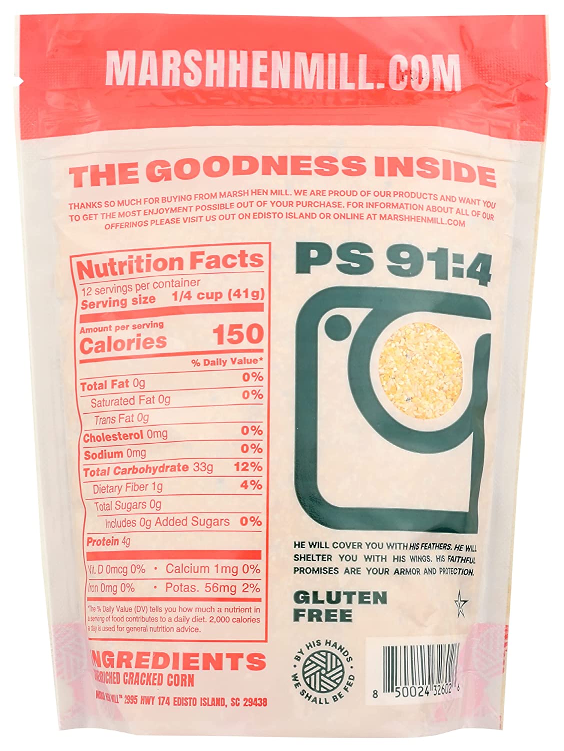 Marsh Hen Mill Stone Ground Yellow Grits, 24 OZ