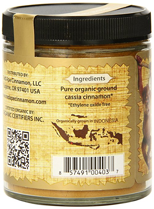 Red Ape Cinnamon Premium Ground Cinnamon, 3.6 Ounce Jar - Snazzy Gourmet