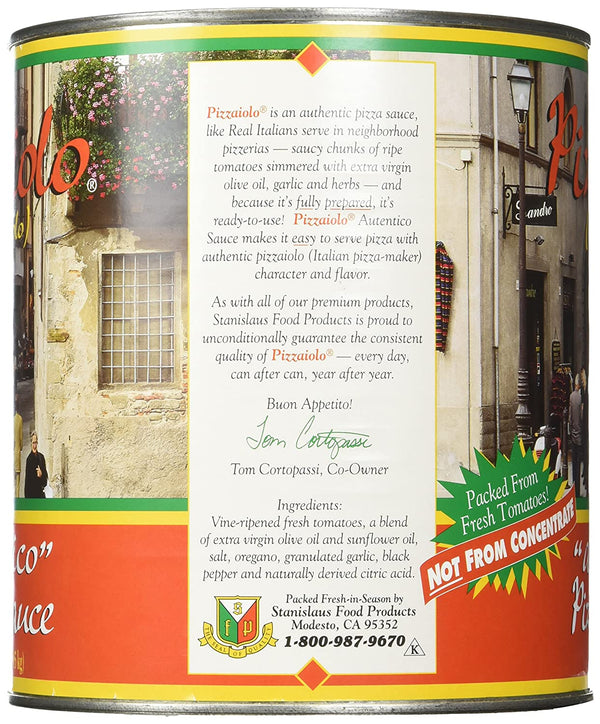 Pizzaiolo Pizza Sauce Autentico No. 10 Can (6 lb 8 oz), Snazzy Gourmet