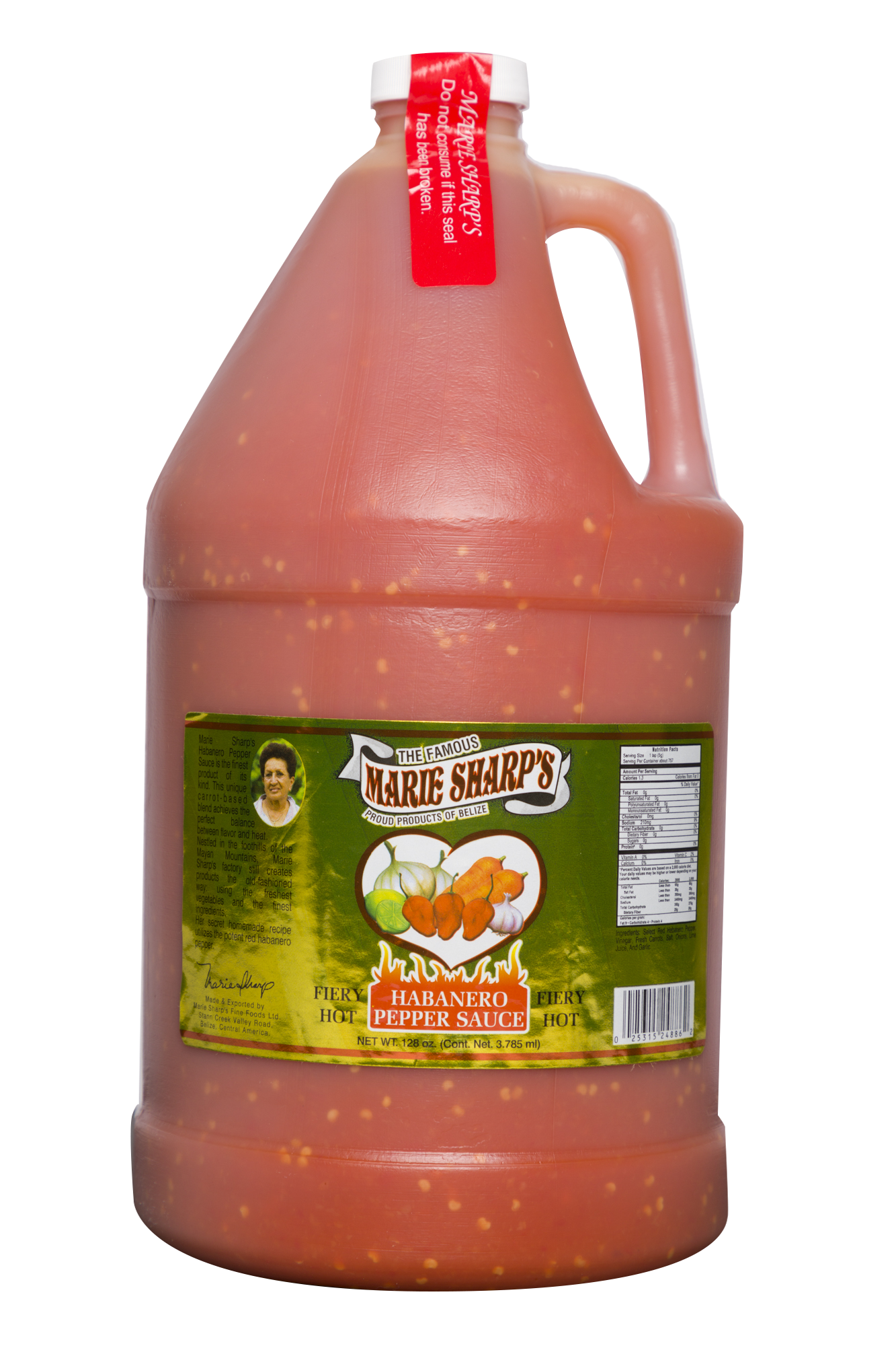 Marie Sharp's Fiery Hot Habañero Pepper Sauce - Gallon - Snazzy Gourmet