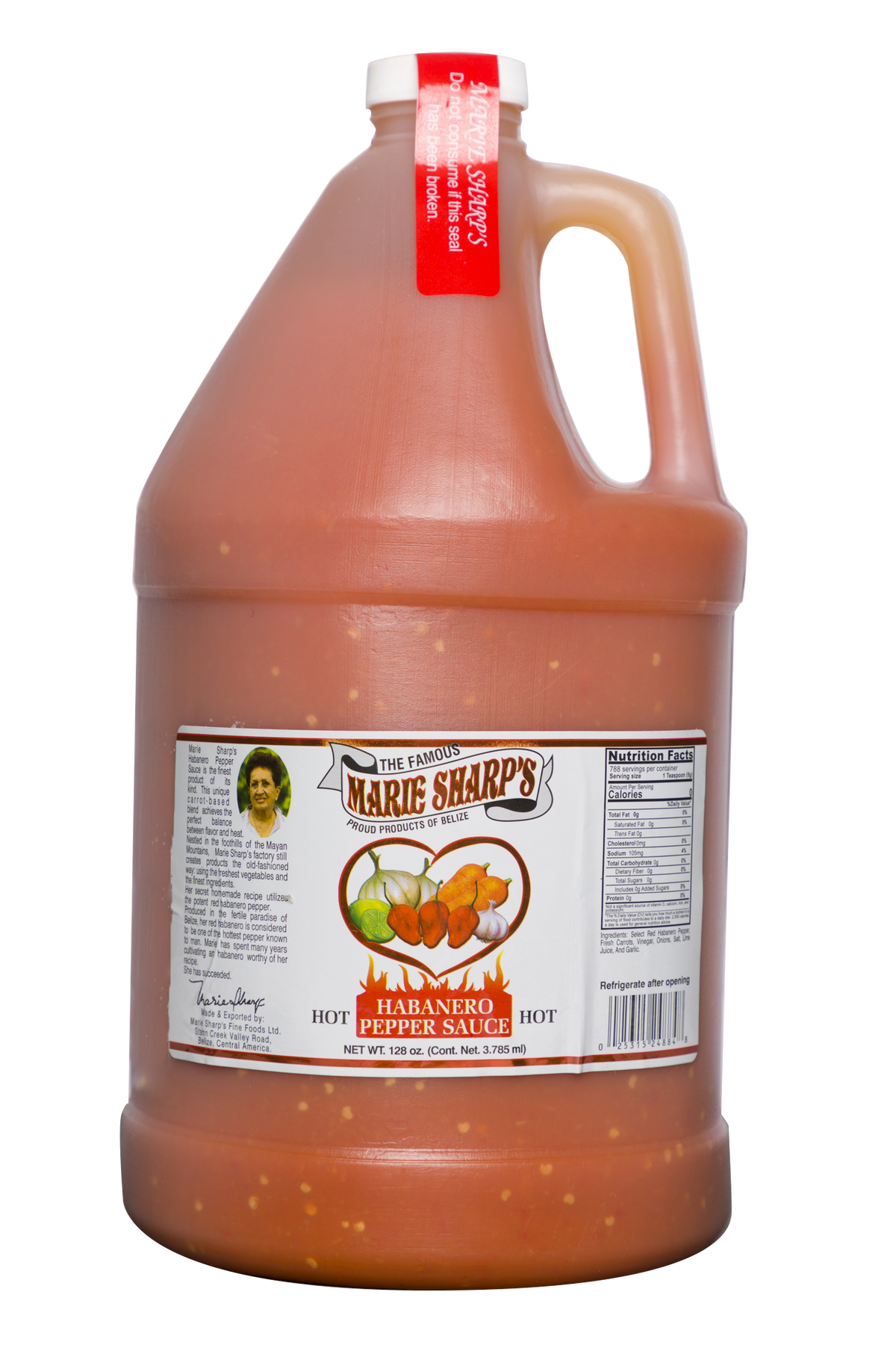 Marie Sharp&#39;s Hot Habañero Pepper Sauce - Gallon