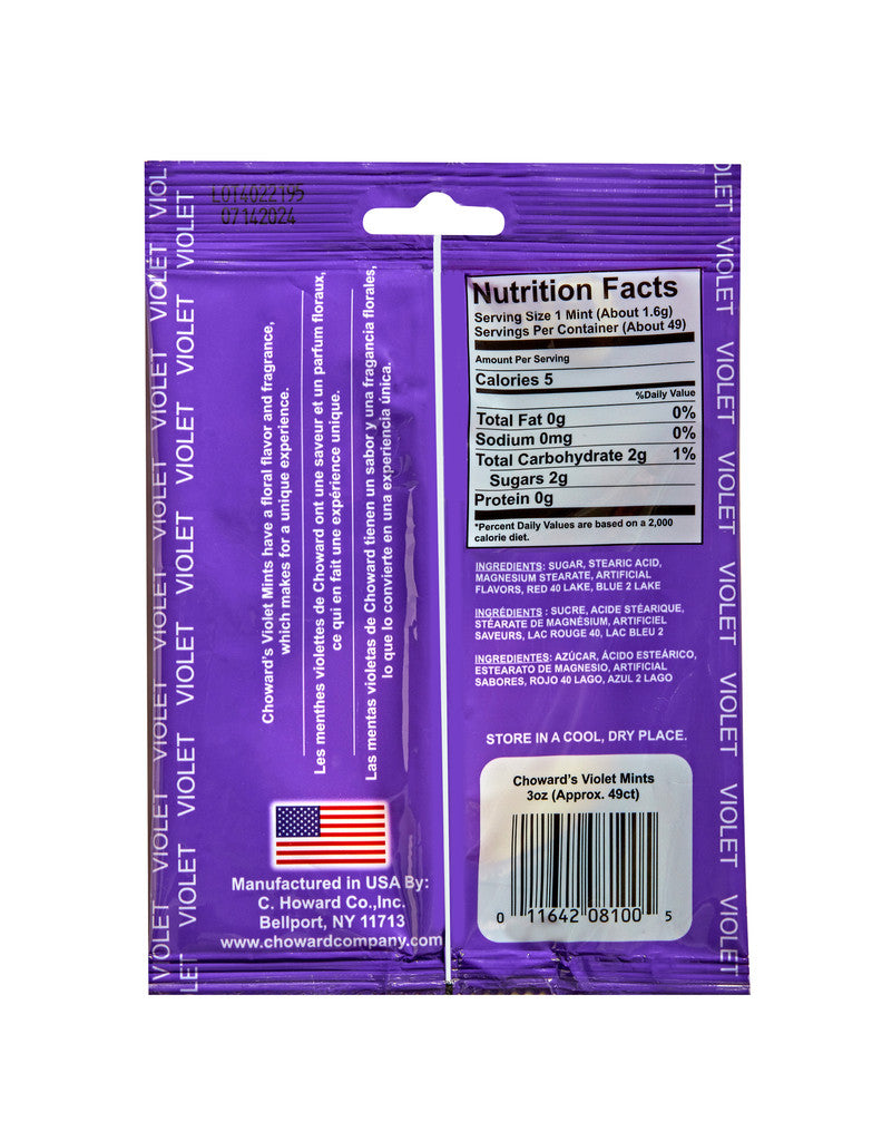Choward&#39;s Old Fashioned Violet Mints, Peg Bag (3 oz)