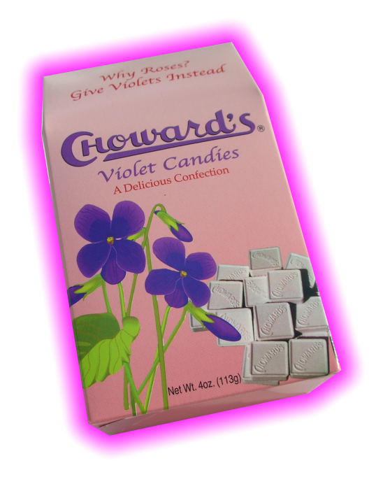 C Howard's Old Fashioned Violet Mints, 4 oz. Gift Box - Snazzy Gourmet