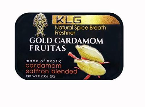 KLG Gold Cardamom Fruitas Natural Spice Breath Freshener w/24k Edible Gold - Snazzy Gourmet