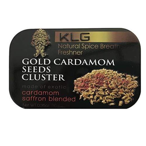KLG Gold Cardamom Seeds Cluster Mint Natural Spice Breath Freshener w/24k Edible Gold - Snazzy Gourmet