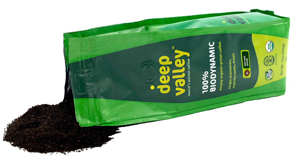 Deep Valley Certified Biodynamic Organic Ground Coffee, Dark Roast, 12 oz - Snazzy Gourmet